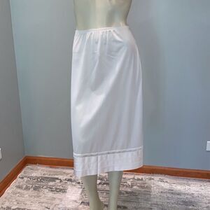 Vintage Lorraine White Long Slip Skirt Size Tall Small